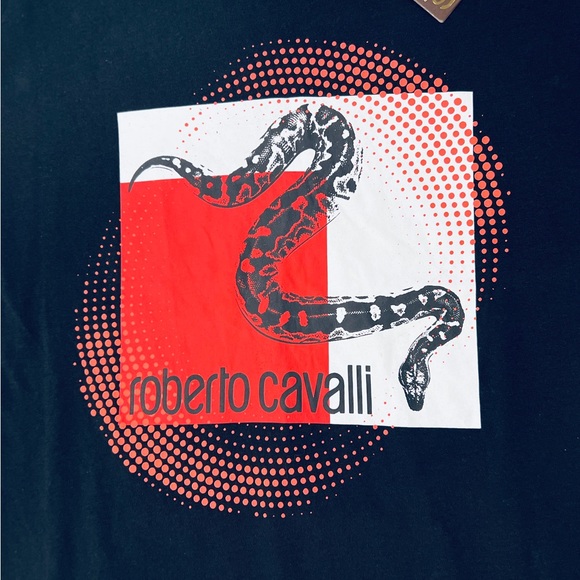 Roberto Cavalli Italy Designer Nora Snake Graphic T-Shirt - Picture 3 of 5